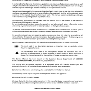 Liebherr A316 Hydraulic Excavator Service Repair Manual - Image 3