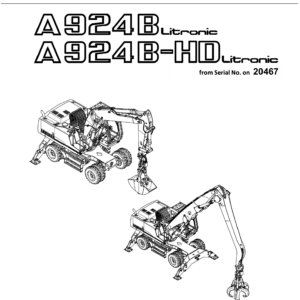 Liebherr A924 B, A924 B HD Litronic Excavator Operators Service Repair Manual