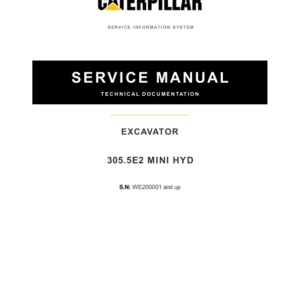 Caterpillar CAT 305.5E2 Mini Hydraulic Excavator Service Repair Manual (WE200001 and up)