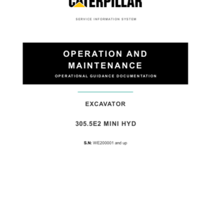 Caterpillar CAT 305.5E2 Mini Hydraulic Excavator Service Repair Manual (WE200001 and up) - Image 2