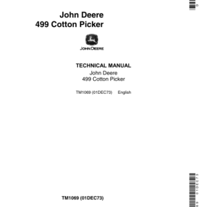 John Deere 499 Cotton Picker Repair Technical Manual (TM1069)