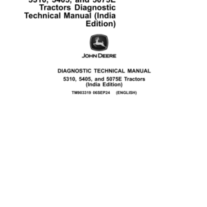 John Deere 5310, 5405, 5075E (TREM IV) Repair Technical Manual (India - Built from 2021)