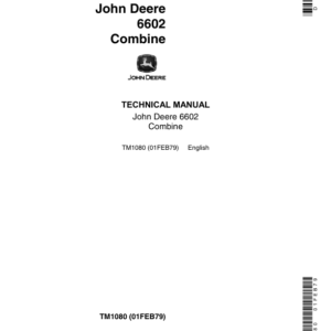 John Deere 6602 Combine Repair Technical Manual (TM1080)