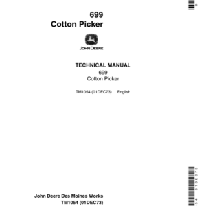 John Deere 699 Cotton Picker Repair Technical Manual (TM1054)