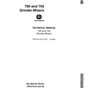 John Deere 700, 750 Grinder Mixers Repair Technical Manual (TM1079) - Image 1