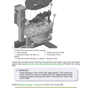 John Deere Main Engine Gear Case P1K and S1K Cotton Component Technical Manual (CTM159019) - Image 2