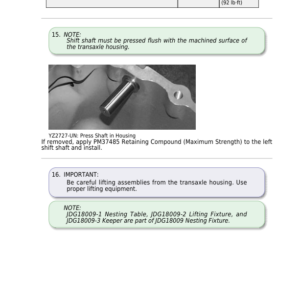 John Deere 12 Speed Transaxle Repair Component (6D6E, 6x03 Tractors PIN prefix P0 and 6B Tractors PIN prefix CP) Technical Manual (CTM608419) - Image 2