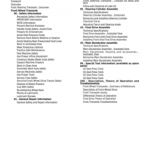 John Deere Tandem 3B Front Steering Transaxle Component Technical Manual (CTM703619) - Image 1