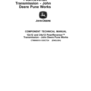 John Deere 12x12 and 24x12 PowrReverser Transmission Component Technical Manual (CTM900519) - Image 1