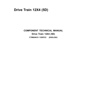 John Deere 12X4 (5D) Drive Train Component Technical Manual (CTM904619) - Image 1