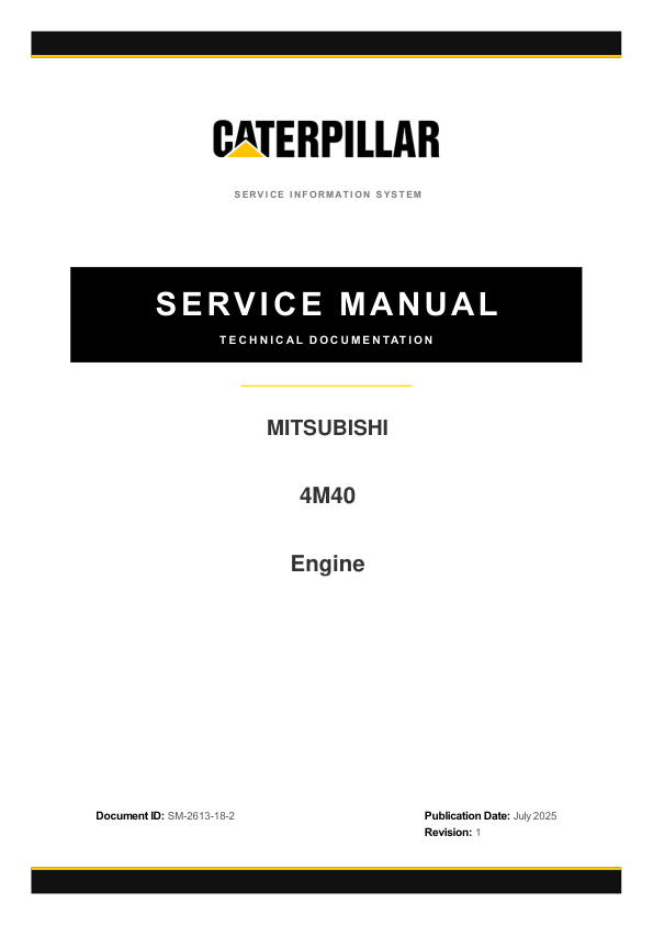 Mitsubishi 4M40 Engine (CAT Machine) Service Repair Manual