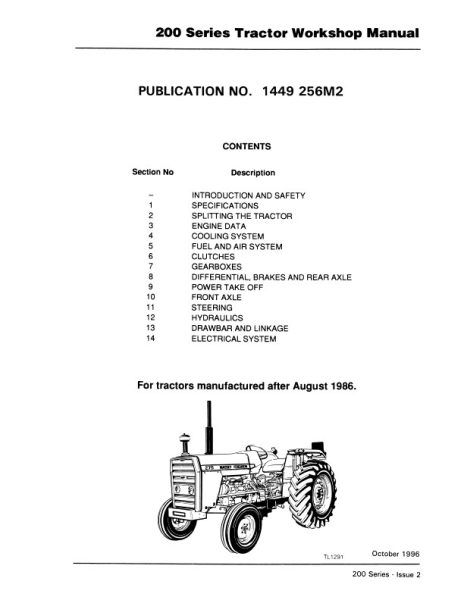 Massey Ferguson 231S, 241 Tractor Service Repair Manual