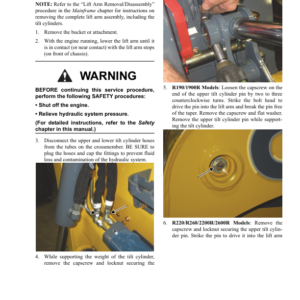 Gehl R190, R220, R260 Skid Steer Loader Service Repair Manual - Image 3