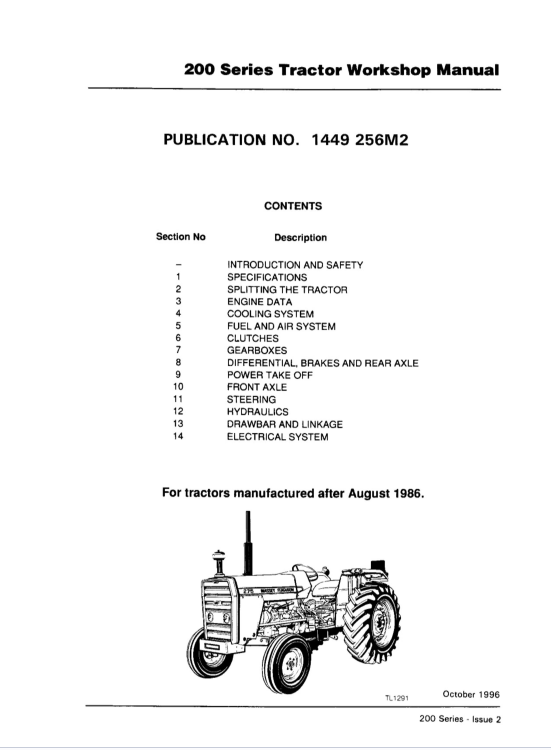 Massey Ferguson 230, 240, 243, 253, 263, 270, 275, 283, 290 (UK Tractors) Service Repair Manual_1