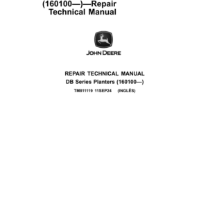 John Deere DB40, DB50, DB74, DB90 Series Planters Service Repair Manual (Built in South America)