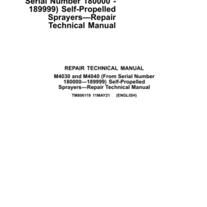 John Deere M4030, M4040 Self-Propelled Sprayer Service Repair Manual - Image 2