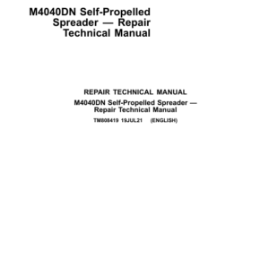 John Deere M4040DN Self-Propelled Sprayer Service Repair Manual