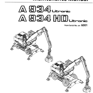 Liebherr A934, A934 HD Litronic Excavator Operators Service Repair Manual - Image 2