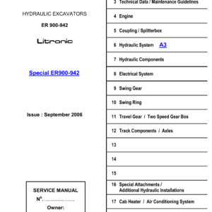 Liebherr ER932 Hydraulic Excavators Operators Service Repair Manual - Image 1