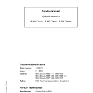 Liebherr R906 Classic Hydraulic Excavator Operators Service Repair Manual - Image 3
