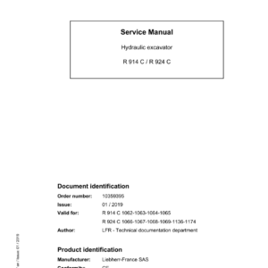 Liebherr R924 C Hydraulic Excavator Operators Service Repair Manual - Image 1