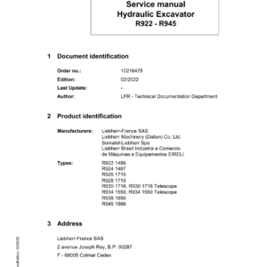 Liebherr R926 Hydraulic Excavator Operators Service Repair Manual - Image 3