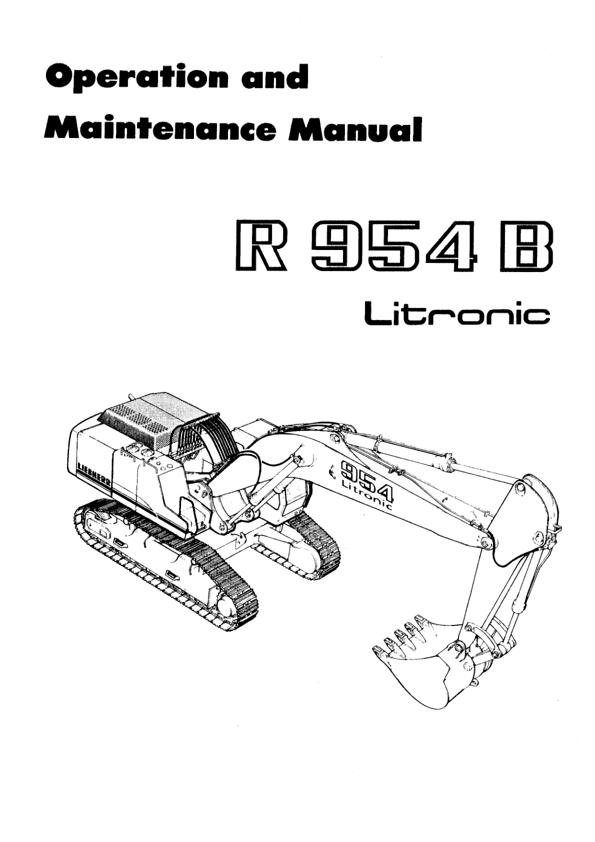 Liebherr R954 B, R954 B V, R954 B HD Litronic Hydraulic Excavator