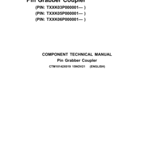 John Deere Pin Grabber Coupler Component Technical Manual (CTM10142X019) - Image 1