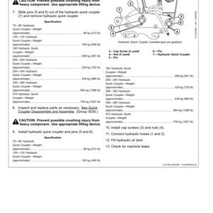 John Deere New Style Variable-Type Pin Grabber Hyraulic Coupler Component Technical Manual (CTM10153X019) - Image 4