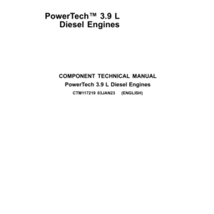 John Deere 3.9 L PowerTech Diesel Engines Component Technical Manual (CTM117219) - Image 1
