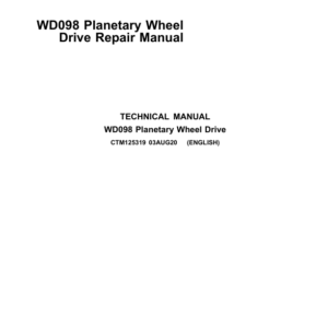 John Deere WD098 Planetary Wheel Drive Component Technical Manual (CTM125319) - Image 1