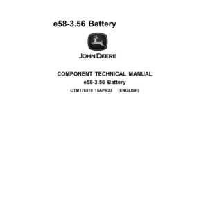 John Deere e58-3.56 Battery Component Technical Manual (CTM176519) - Image 1
