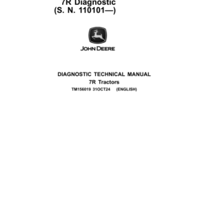 John Deere 7R 210, 7R 230, 7R 250, 7R 270, 7R 290, 7R 310, 7R 330, 7R 350 Tractors Repair Manual