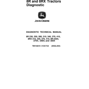 John Deere 8R 230, 8R 250, 8R 280 , 8R 310, 8R 340, 8R 370, 8R 410, 8R-2304, 8R-2704, 8R-3004 Tractors Repair Manual - Image 2