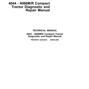 John Deere 4044M, 4044R, 4049M, 4049R Compact Utility Tractors Service Manual (Heavy Duty) - Image 1