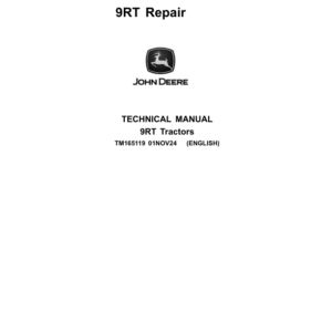 John Deere 9RT 470, 9RT 470 Scraper, 9RT 520, 9RT 520 Scraper, 9RT 570, 9RT 570 Scraper Repair Manual (TM165119) - Image 1