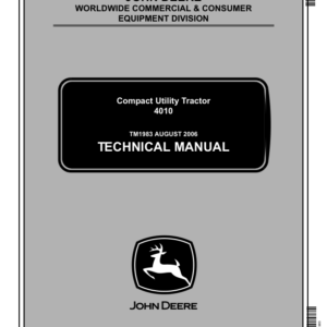 John Deere 4010 Compact Utility Tractor Technical Repair Manual (TM1983) - Image 1