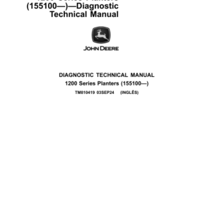 John Deere 1207, 1209, 1211, 1213 Planters Service Repair Manual (TM810419)
