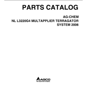 New Leader L3220G4 Multapplier TerraGator System Parts Catalog Manual