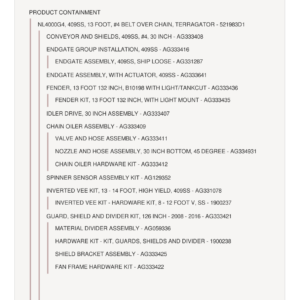 New Leader L4000G4 Multapplier TerraGator System Parts Catalog Manual
