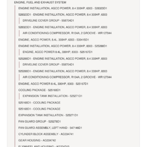 Ag-Chem 6303 TerraGator Chassis Parts Catalog Manual (2011) (SN ..wxx1001 - ..WXX9999) - Image 1