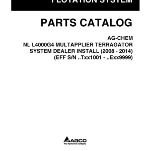 New Leader L4000G4 Multapplier TerraGator System Dealer Install Parts Catalog Manual (2008 - 2014) (SN ..TXX1001 - ..EXX9999)