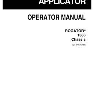 Ag-Chem 1386 RoGator Chassis Operators Manual - Image 1