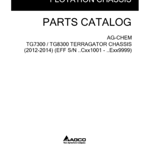 Ag-Chem TG7300, TG8300 TerraGator Chassis Parts Catalog Manual (2012 - 2014) (SN ..CXX1001 - ..EXX9999) - Image 1