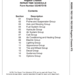 Ag-Chem RG900, RG1100, RG1300 Row Crop Chassis Repair Time Schedule Manual - Image 1
