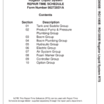 Ag-Chem RG900B, RG1100B, RG1300B Row Crop System Repair Time Schedule Manual - Image 1