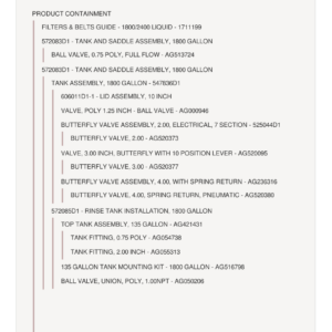 Ag-Chem 1800, 2400 Gl TerraGator Liquid System Parts Catalog Manual (2015 - 2018) (SN ..Fxxx1001-..jxxx9999) - Image 1
