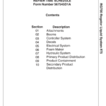 Ag-Chem RG700 RoGator Liquid System Repair Time Schedule Manual - Image 1