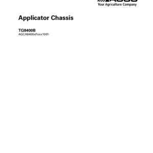 Ag-Chem TG8400B Flotation Chassis Operators Manual (FXXX1001 and later) - Image 1