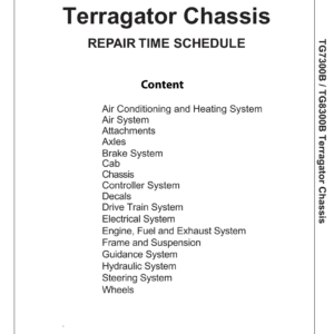 Ag-Chem TG7300B, TG8300B Flotation Chassis Repair Time Schedule Manual - Image 1